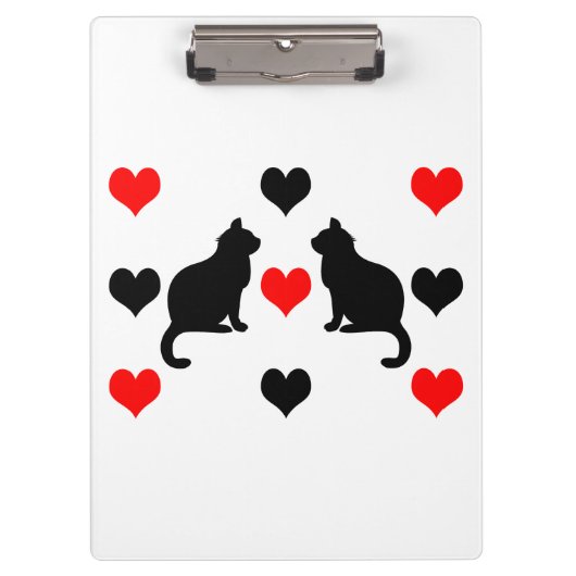 patroon van katten en harten klembord (Voorkant)