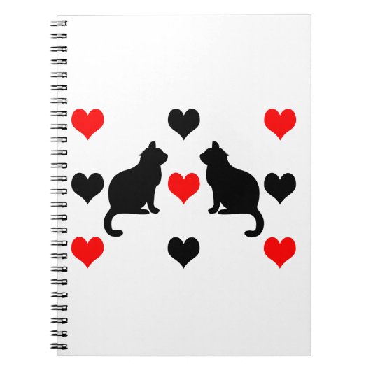 patroon van katten en harten notitieboek (Voorkant)