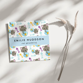 Patroon van Katten, Huisdierenwinkel, Kattenoppas, Vierkante Visitekaartje