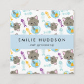 Patroon van Katten, Huisdierenwinkel, Kattenoppas, Vierkante Visitekaartje (Voorkant)