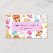 Patroon van Katten, Huisdierenwinkel, Kattenoppas, Visitekaartje (Voorkant)