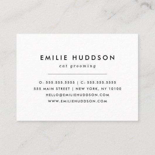 Patroon van Katten, Huisdierenwinkel, Kattenoppas, Visitekaartje (Achterkant)