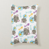 Patroon van katten, kattenkatten, Kittens, vis Accent Kussen (Voorkant(Verticaal))