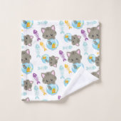 Patroon van katten, kattenkatten, Kittens, vis Bad Handdoek (Wasdoekje)