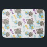 Patroon van katten, kattenkatten, Kittens, vis Badmat<br><div class="desc">Kute,  leuke en schattige patronen met katten,  viskommen en vissen. Moderne en trendy gave,  perfect voor de kattenliefhebber in je leven.</div>