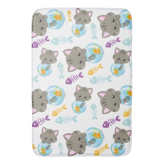 Patroon van katten, kattenkatten, Kittens, vis Badmat (Voorkant Verticaal)