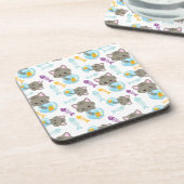 Patroon van katten, kattenkatten, Kittens, vis Bier Onderzetter (Linkerzijde)