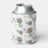Patroon van katten, kattenkatten, Kittens, vis Blikjeskoeler (Blikje Voorkant)