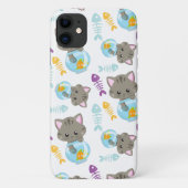 Patroon van katten, kattenkatten, Kittens, vis Case-Mate iPhone Case (Achterkant)
