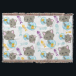 Patroon van katten, kattenkatten, Kittens, vis Deken<br><div class="desc">Kute,  leuke en schattige patronen met katten,  viskommen en vissen. Moderne en trendy gave,  perfect voor de kattenliefhebber in je leven.</div>