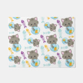 Patroon van katten, kattenkatten, Kittens, vis Deurmat (Voorkant)