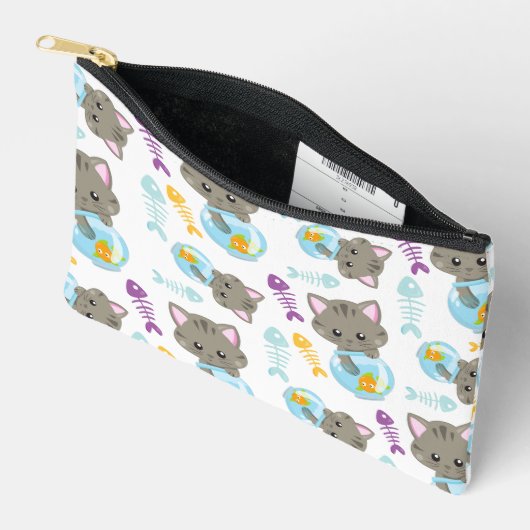 Patroon van katten, kattenkatten, Kittens, vis Etui (Open)