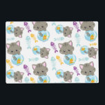 Patroon van katten, kattenkatten, Kittens, vis Gelamineerde Placemat<br><div class="desc">Kute,  leuke en schattige patronen met katten,  viskommen en vissen. Moderne en trendy gave,  perfect voor de kattenliefhebber in je leven.</div>
