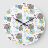 Patroon van katten, kattenkatten, Kittens, vis Grote Klok (Voorkant)