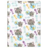 Patroon van katten, kattenkatten, Kittens, vis Klembord (Achterkant)
