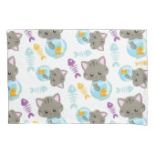 Patroon van katten, kattenkatten, Kittens, vis Kussensloop (Voorkant)