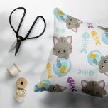 Patroon van katten, kattenkatten, Kittens, vis Kussensloop<br><div class="desc">Kute,  leuke en schattige patronen met katten,  viskommen en vissen. Moderne en trendy gave,  perfect voor de kattenliefhebber in je leven.</div>