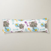 Patroon van katten, kattenkatten, Kittens, vis Lichaamskussen (Achterkant)