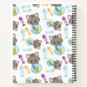 Patroon van katten, kattenkatten, Kittens, vis Notitieboek (Achterkant)