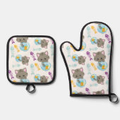 Patroon van katten, kattenkatten, Kittens, vis Ovenwant & Pannenlap Set (Voorkant)