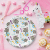 Patroon van katten, kattenkatten, Kittens, vis Papieren Bordje (Feest)