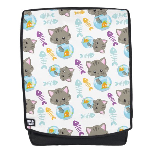 Patroon van katten, kattenkatten, Kittens, vis Rugtassen (Voorkant)