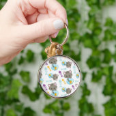 Patroon van katten, kattenkatten, Kittens, vis Sleutelhanger (Hand)