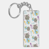 Patroon van katten, kattenkatten, Kittens, vis Sleutelhanger (Voorkant Links)