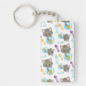 Patroon van katten, kattenkatten, Kittens, vis Sleutelhanger (Voorkant)