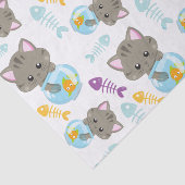 Patroon van katten, kattenkatten, Kittens, vis Tissuepapier (Detail)