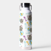 Patroon van katten, kattenkatten, Kittens, vis Waterfles (Voorkant)