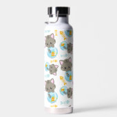 Patroon van katten, kattenkatten, Kittens, vis Waterfles (Rechts)