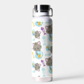 Patroon van katten, kattenkatten, Kittens, vis Waterfles (Achterkant)