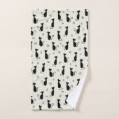 Patroon van katten, kattenkatten, zwarte katten, K Bad Handdoek (Handdoek)