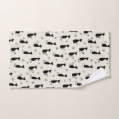 Patroon van katten, kattenkatten, zwarte katten, K Bad Handdoek (Handdoek)