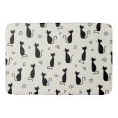 Patroon van katten, kattenkatten, zwarte katten, K Badmat (Voorkant)
