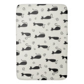 Patroon van katten, kattenkatten, zwarte katten, K Badmat (Voorkant Verticaal)