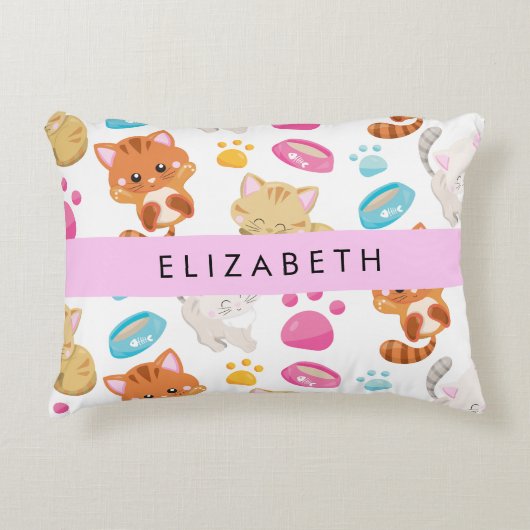 Patroon van katten, schattige katten, Kat, poten,  Accent Kussen (Voorkant)