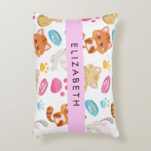 Patroon van katten, schattige katten, Kat, poten,  Accent Kussen (Voorkant(Verticaal))