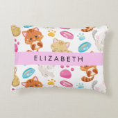 Patroon van katten, schattige katten, Kat, poten,  Accent Kussen (Achterkant)