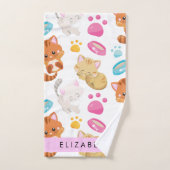 Patroon van katten, schattige katten, Kat, poten,  Bad Handdoek (Handdoek)
