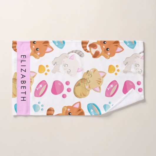 Patroon van katten, schattige katten, Kat, poten,  Bad Handdoek (Handdoek)