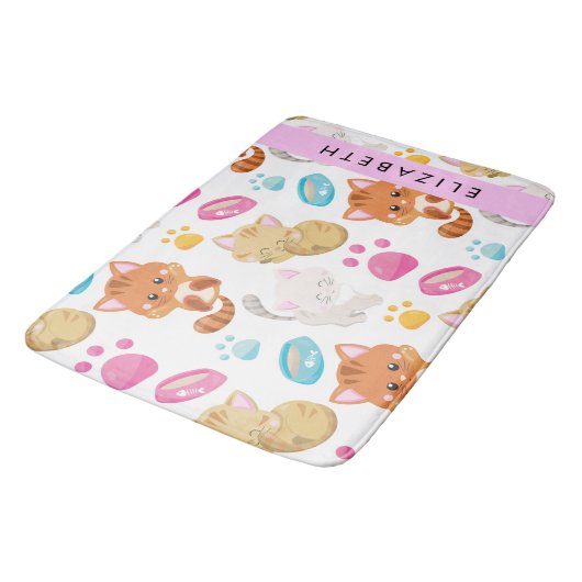Patroon van katten, schattige katten, Kat, poten, Badmat (Gekanteld)