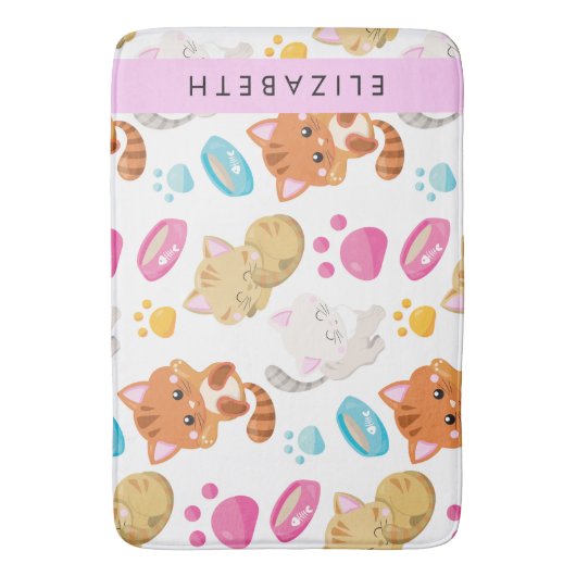 Patroon van katten, schattige katten, Kat, poten, Badmat (Voorkant Verticaal)