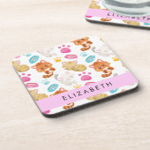 Patroon van katten, schattige katten, Kat, poten,  Bier Onderzetter (Linkerzijde)