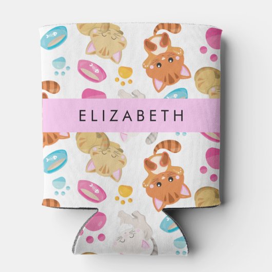 Patroon van katten, schattige katten, Kat, poten, Blikjeskoeler (Achterkant)