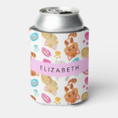 Patroon van katten, schattige katten, Kat, poten, Blikjeskoeler (Blikje Achterkant)