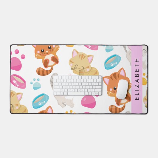 Patroon van katten, schattige katten, Kat, poten, Bureaumat (Keyboard & Muis)