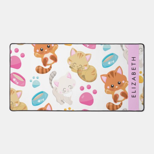 Patroon van katten, schattige katten, Kat, poten,  Bureaumat (Voorkant)
