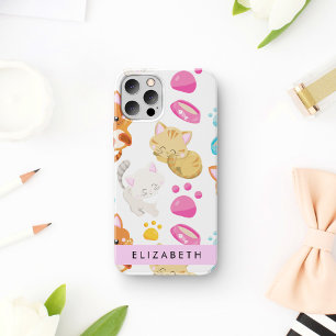 Patroon van katten, schattige katten, Kat, poten,  Case-Mate iPhone Case
